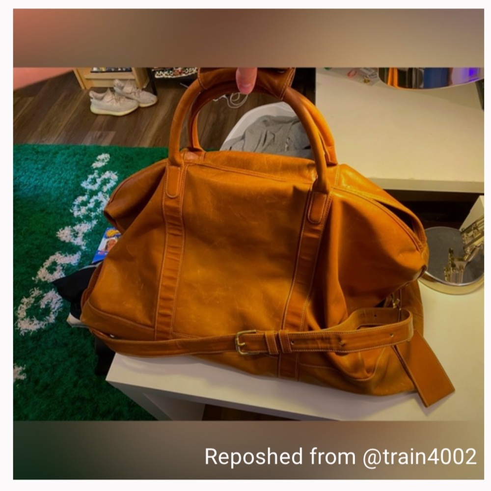 Vintage Leather Coach Weekender Bag